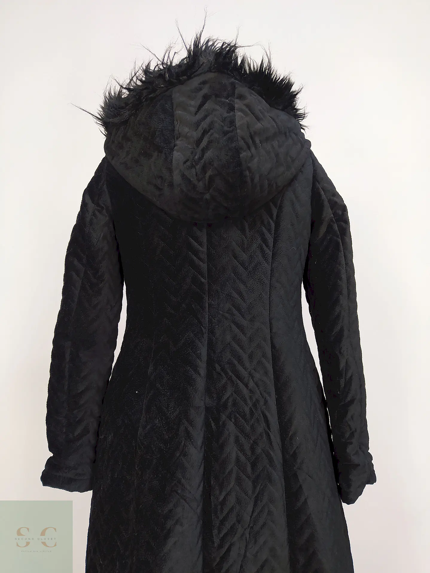 Abrigo Selam Negro con Gorro Algodón Lycra Poliéster Talla 38 S/M 10