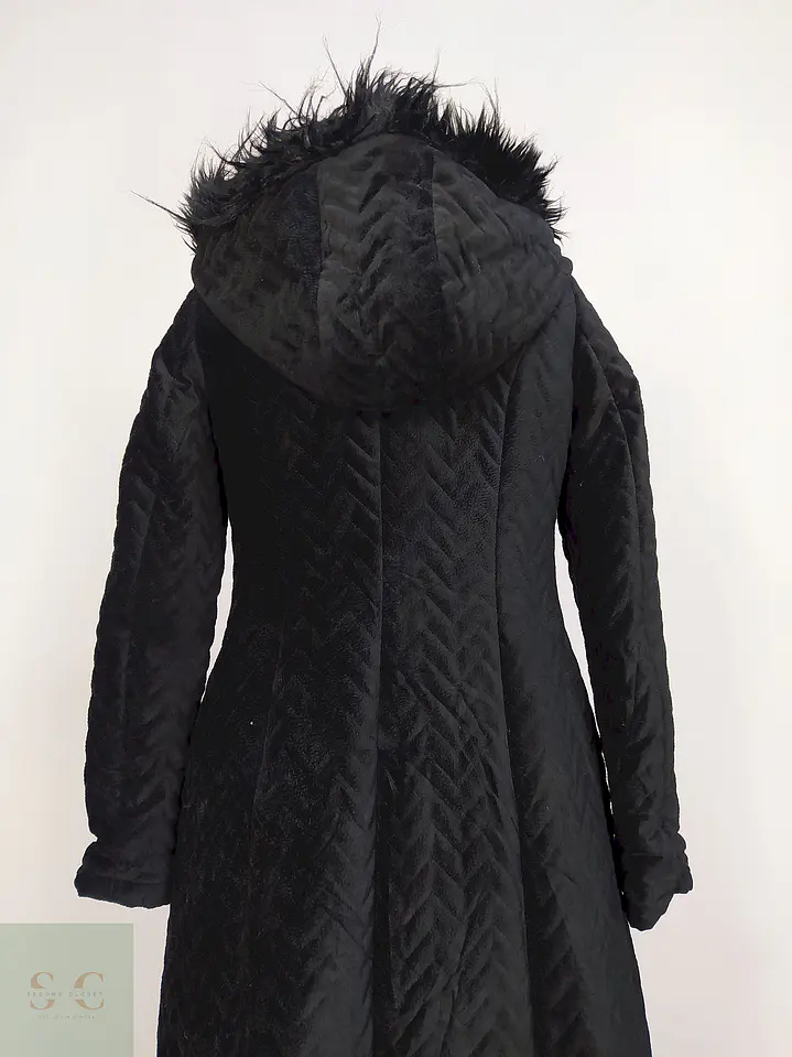 Abrigo Selam Negro con Gorro Algodón Lycra Poliéster Talla 38 S/M 10