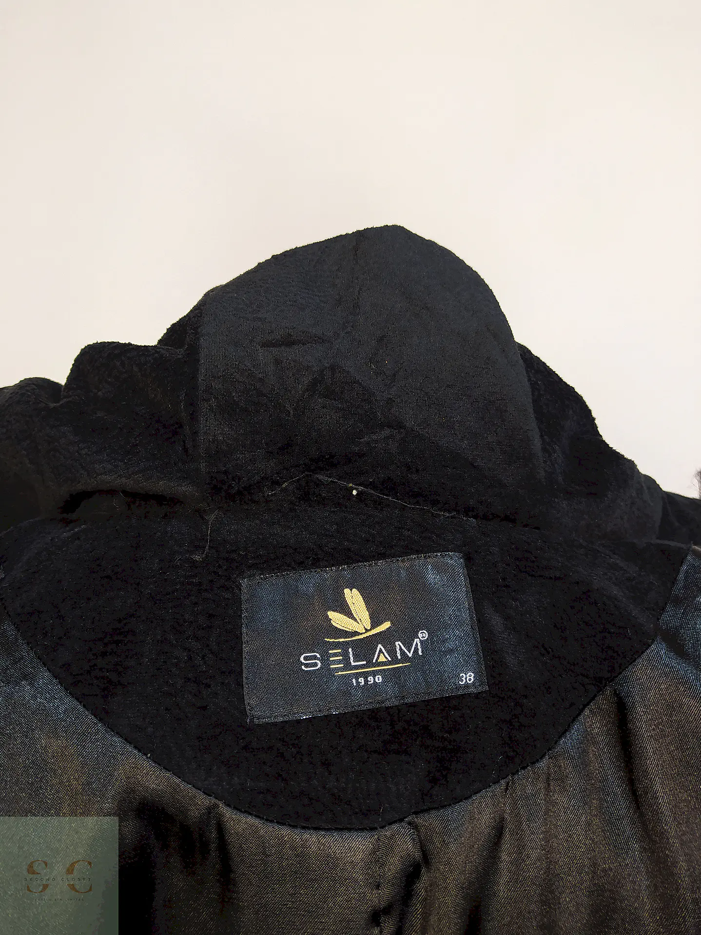 Abrigo Selam Negro con Gorro Algodón Lycra Poliéster Talla 38 S/M 12