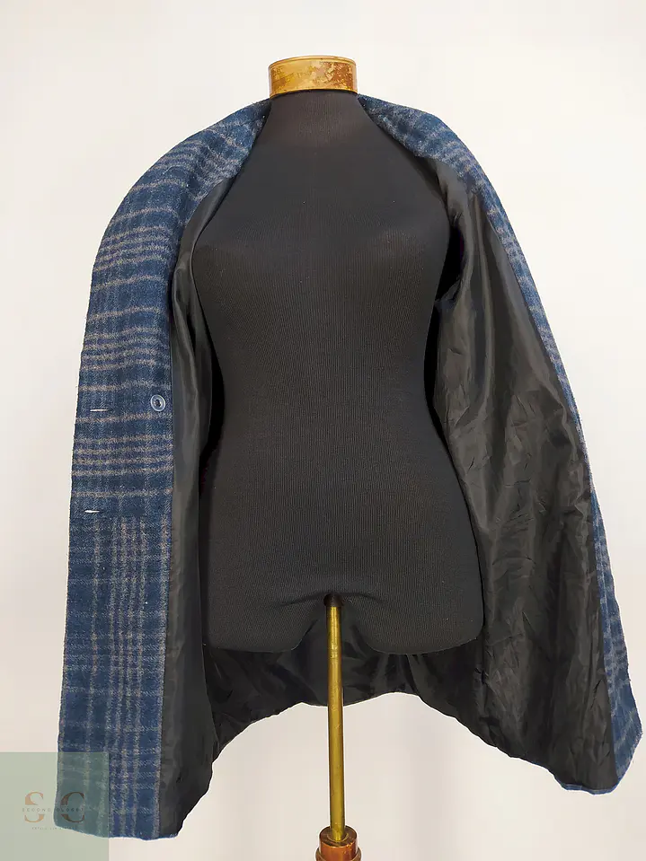 Abrigo Azul Gris Cruzado Básico Talla 38 S/M 5