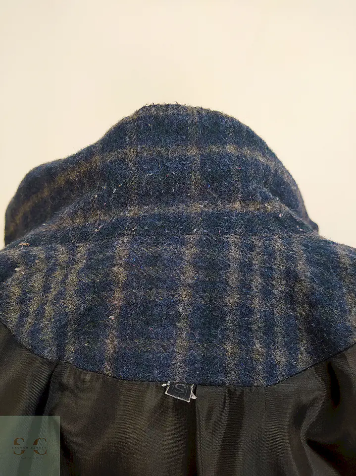 Abrigo Azul Gris Cruzado Básico Talla 38 S/M 7