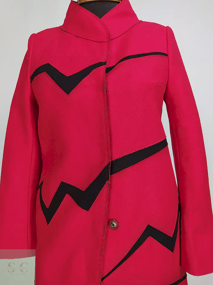Abrigo Dekka Rojo Negro 80% Lana Talla 38 S/M 4