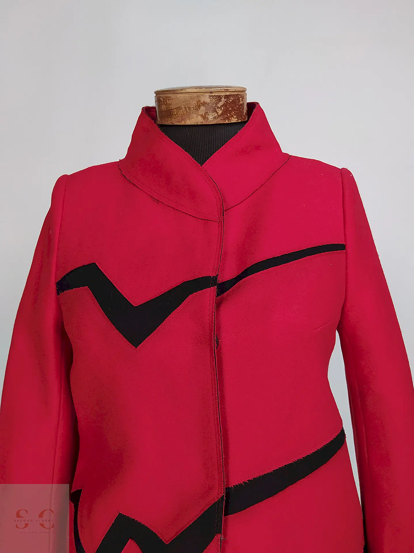 Abrigo Dekka Rojo Negro 80% Lana Talla 38 S/M 5