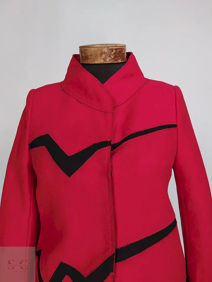Abrigo Dekka Rojo Negro 80% Lana Talla 38 S/M 5