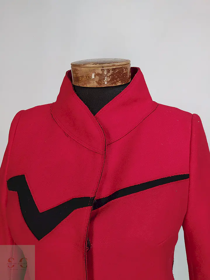 Abrigo Dekka Rojo Negro 80% Lana Talla 38 S/M 6