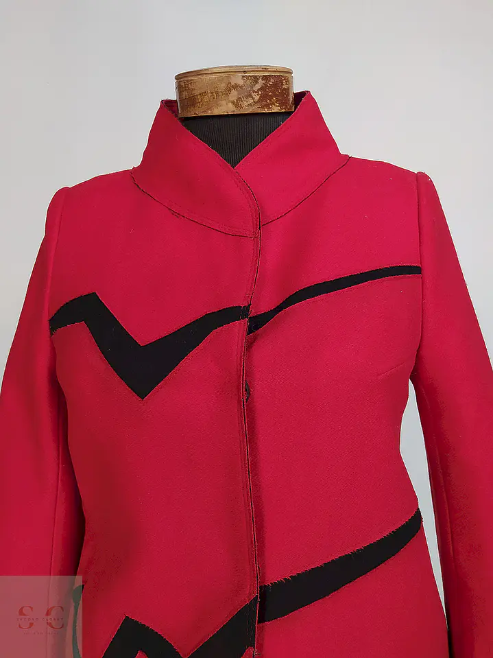Abrigo Dekka Rojo Negro 80% Lana Talla 38 S/M 7