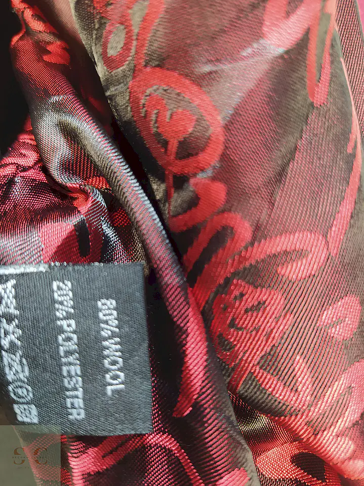 Abrigo Dekka Rojo Negro 80% Lana Talla 38 S/M 10