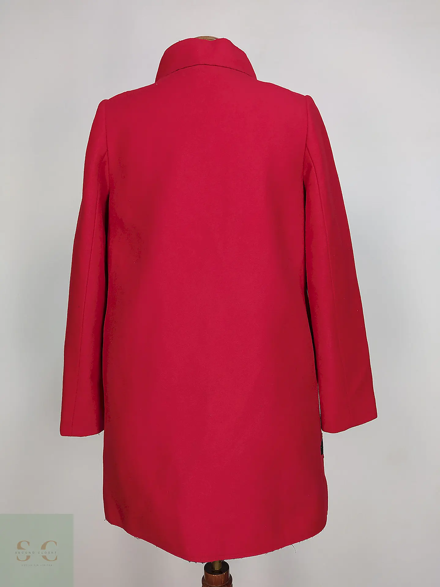 Abrigo Dekka Rojo Negro 80% Lana Talla 38 S/M 14