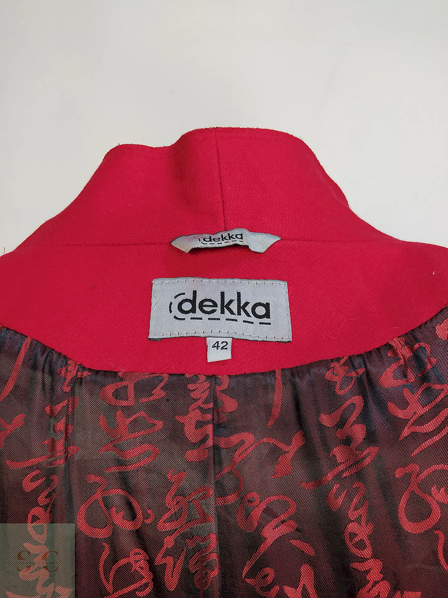 Abrigo Dekka Rojo Negro 80% Lana Talla 38 S/M 15