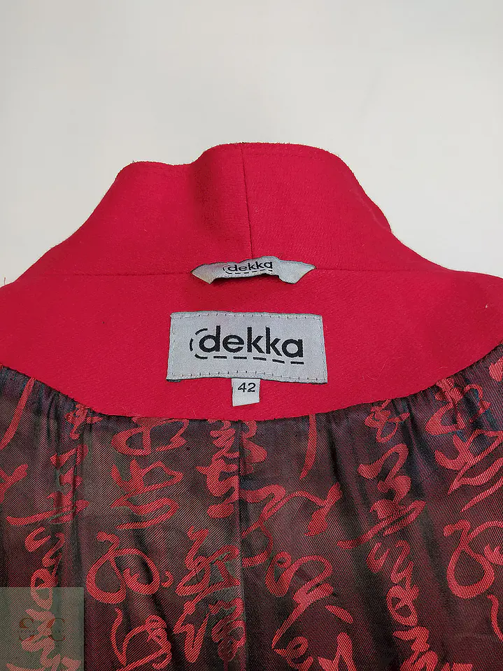 Abrigo Dekka Rojo Negro 80% Lana Talla 38 S/M 15