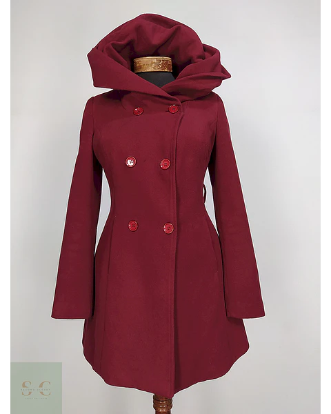 Abrigo Yazi Burdeos con Gorro Talla SM