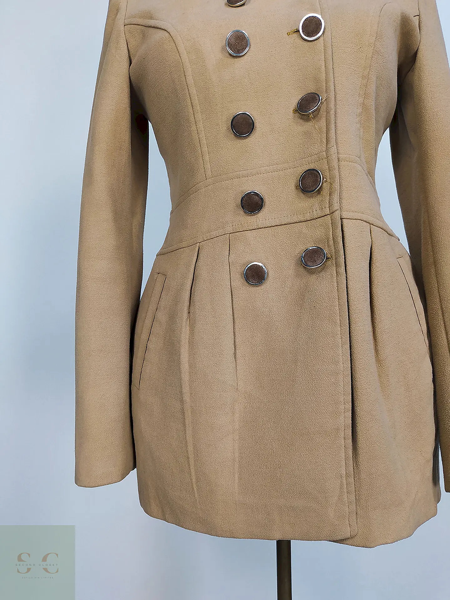 Abrigo Cruzado Gazelle Camel Talla M 3