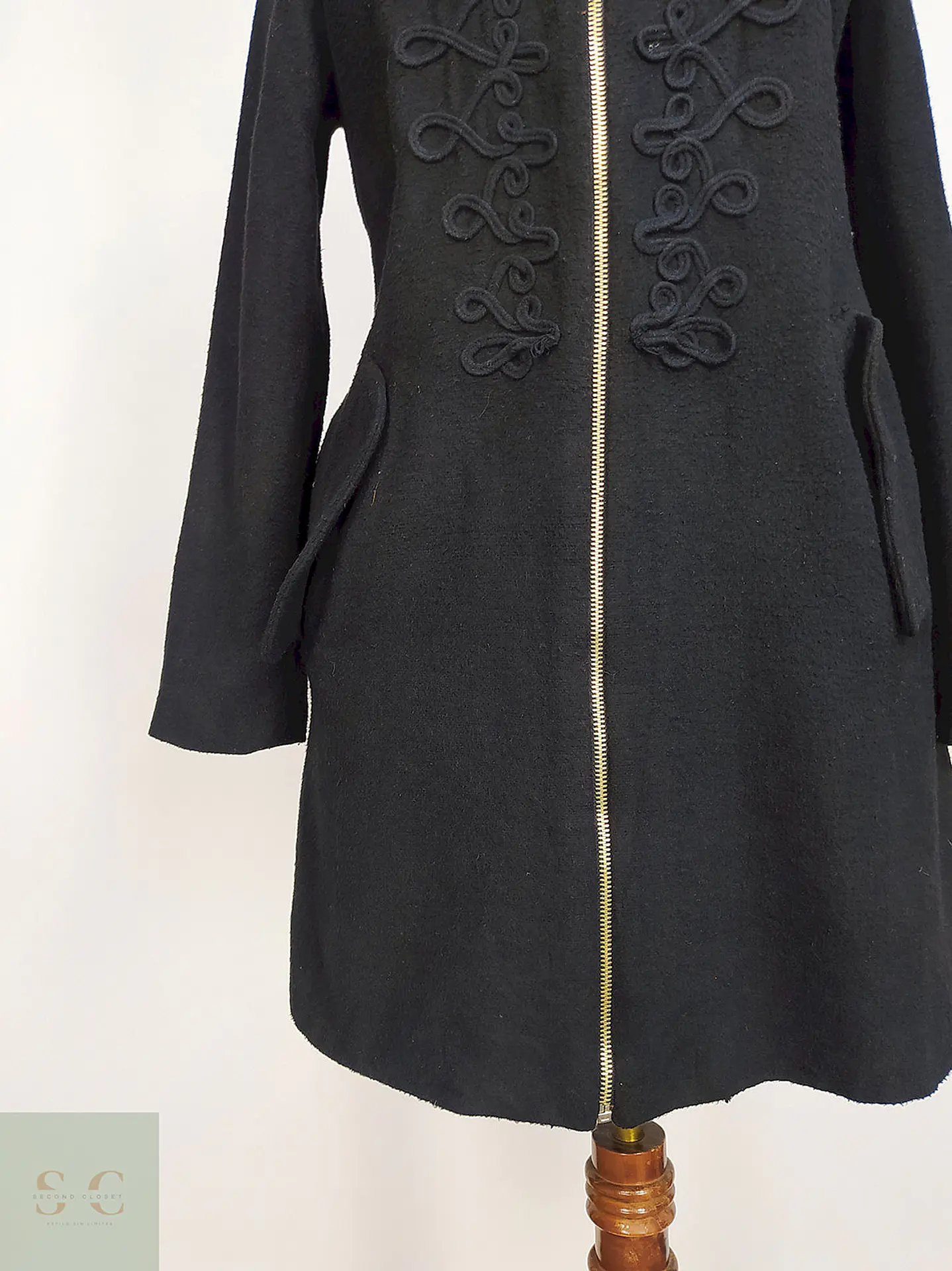 Abrigo Negro Algodón Talla SM 7