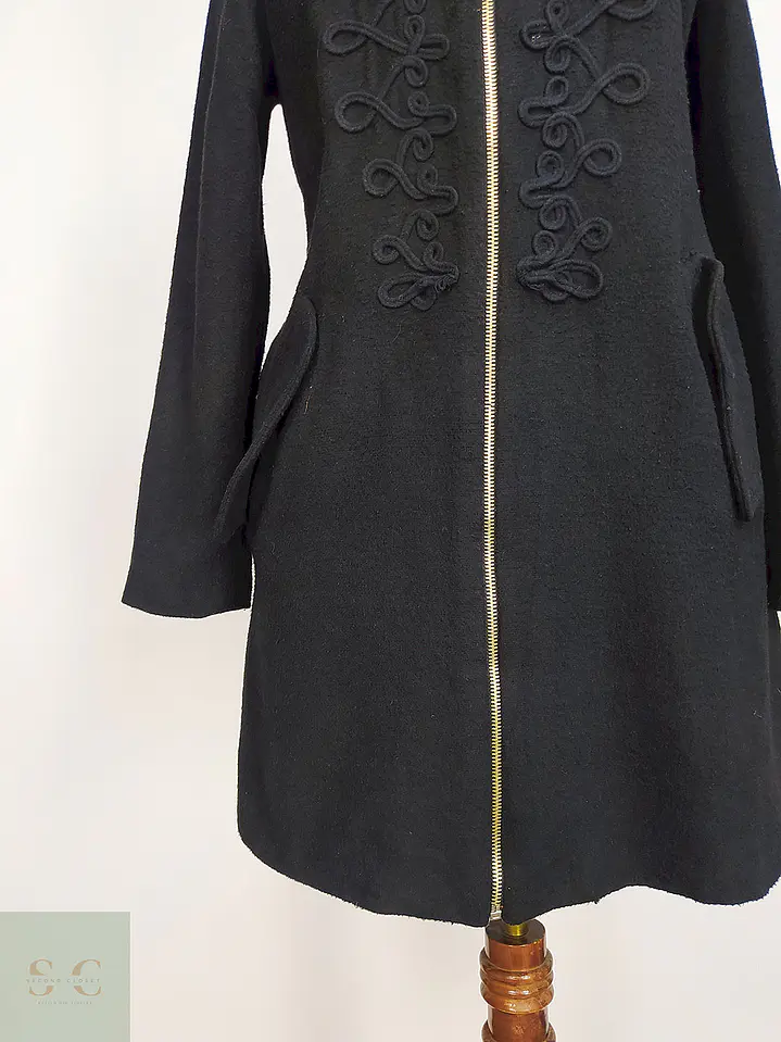Abrigo Negro Algodón Talla SM 7
