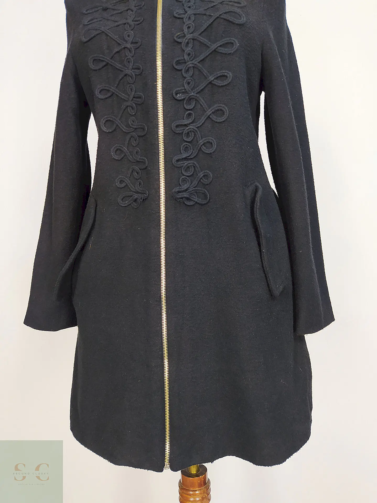 Abrigo Negro Algodón Talla SM 6