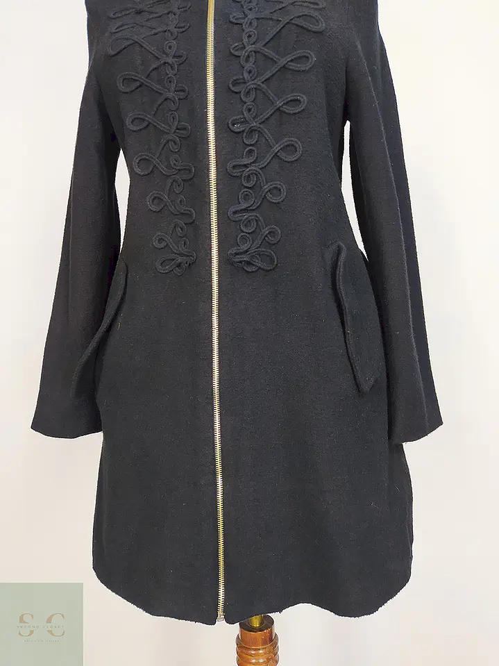 Abrigo Negro Algodón Talla SM 6