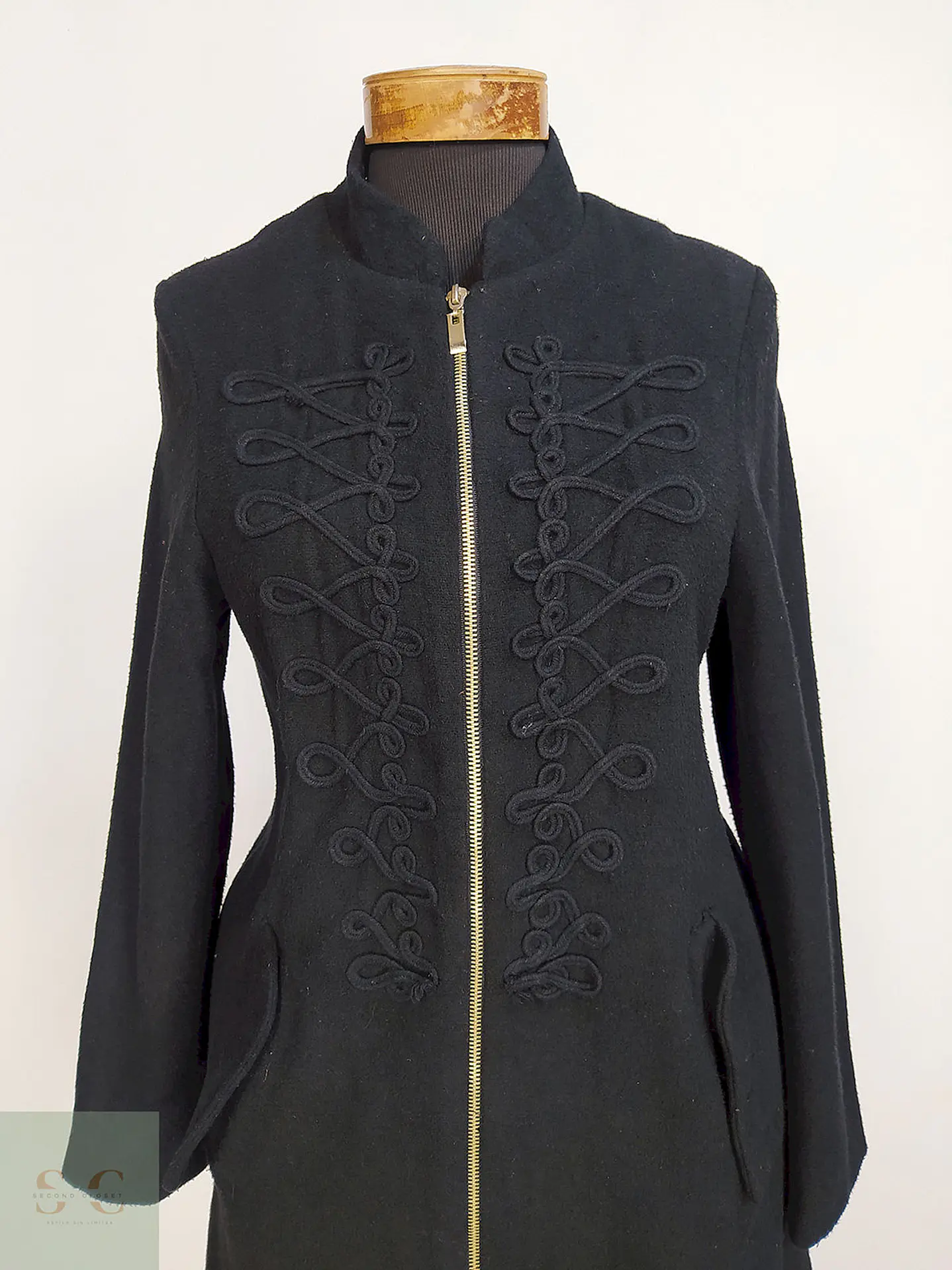Abrigo Negro Algodón Talla SM 5