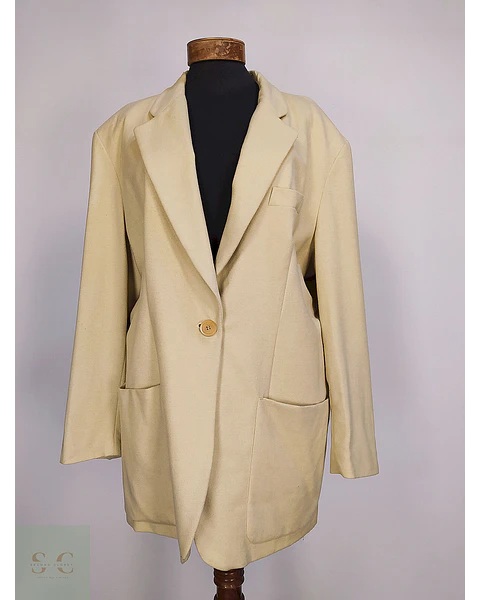 Blazer Miss Britt Beige Lana cordero y Angora Talla 2XL 