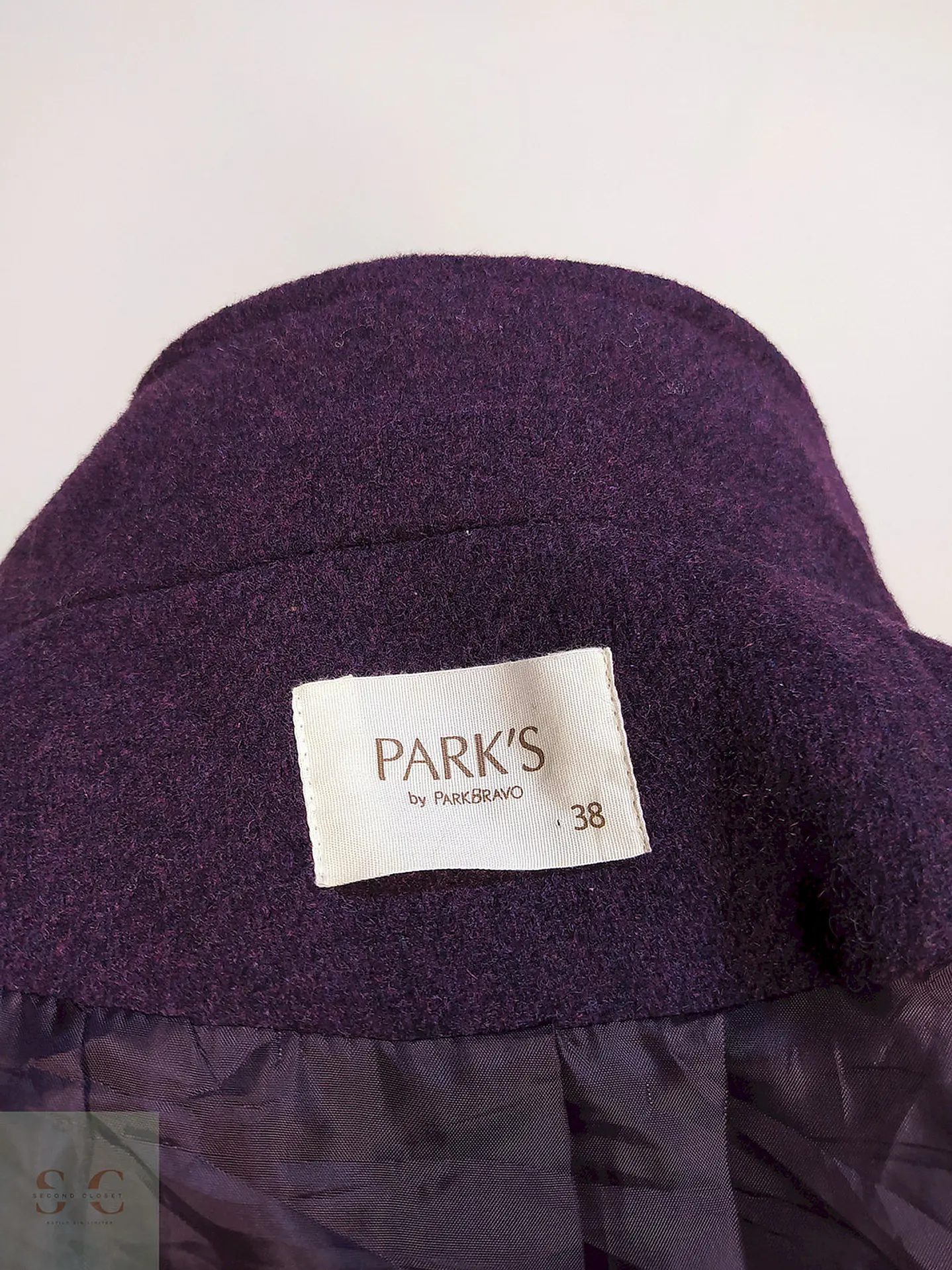 Abrigo Montgomery Parks Morado Lana Talla SM 10