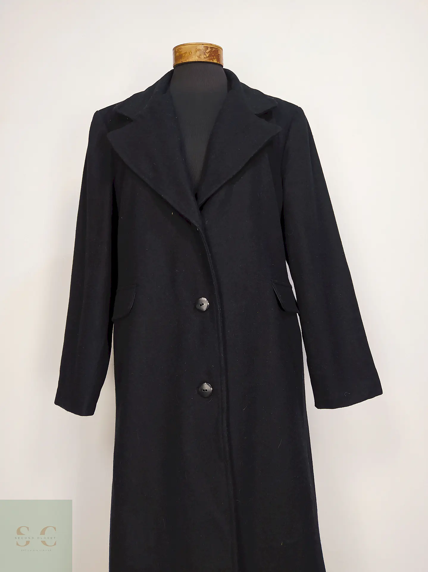 Abrigo Largo Negro Talla 46 2