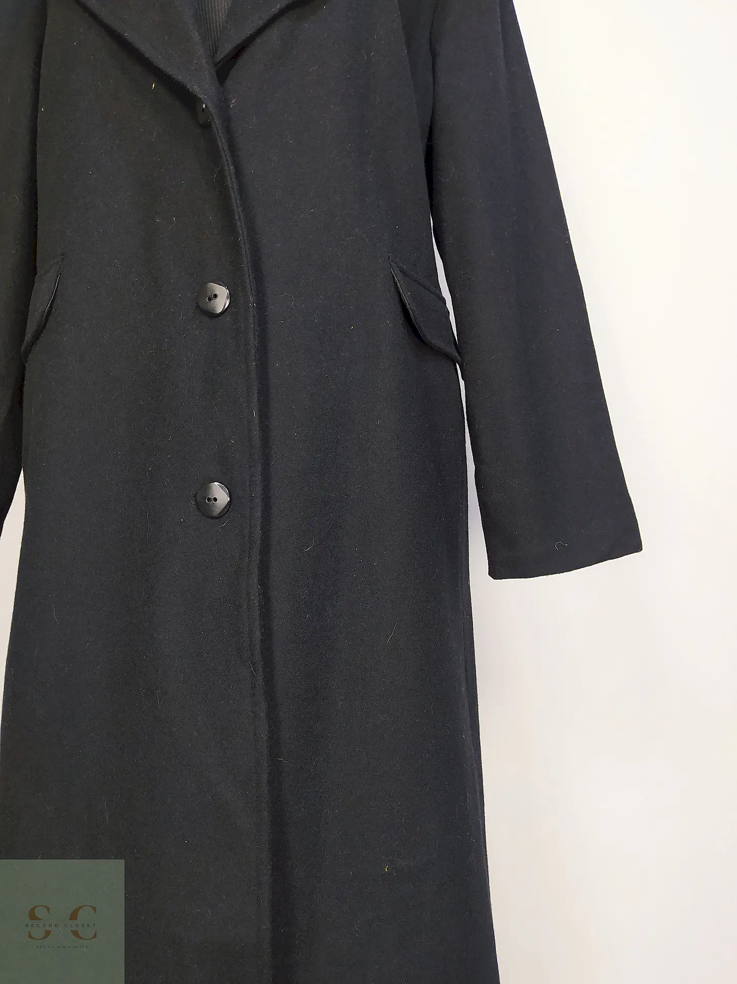 Abrigo Largo Negro Talla 46 5