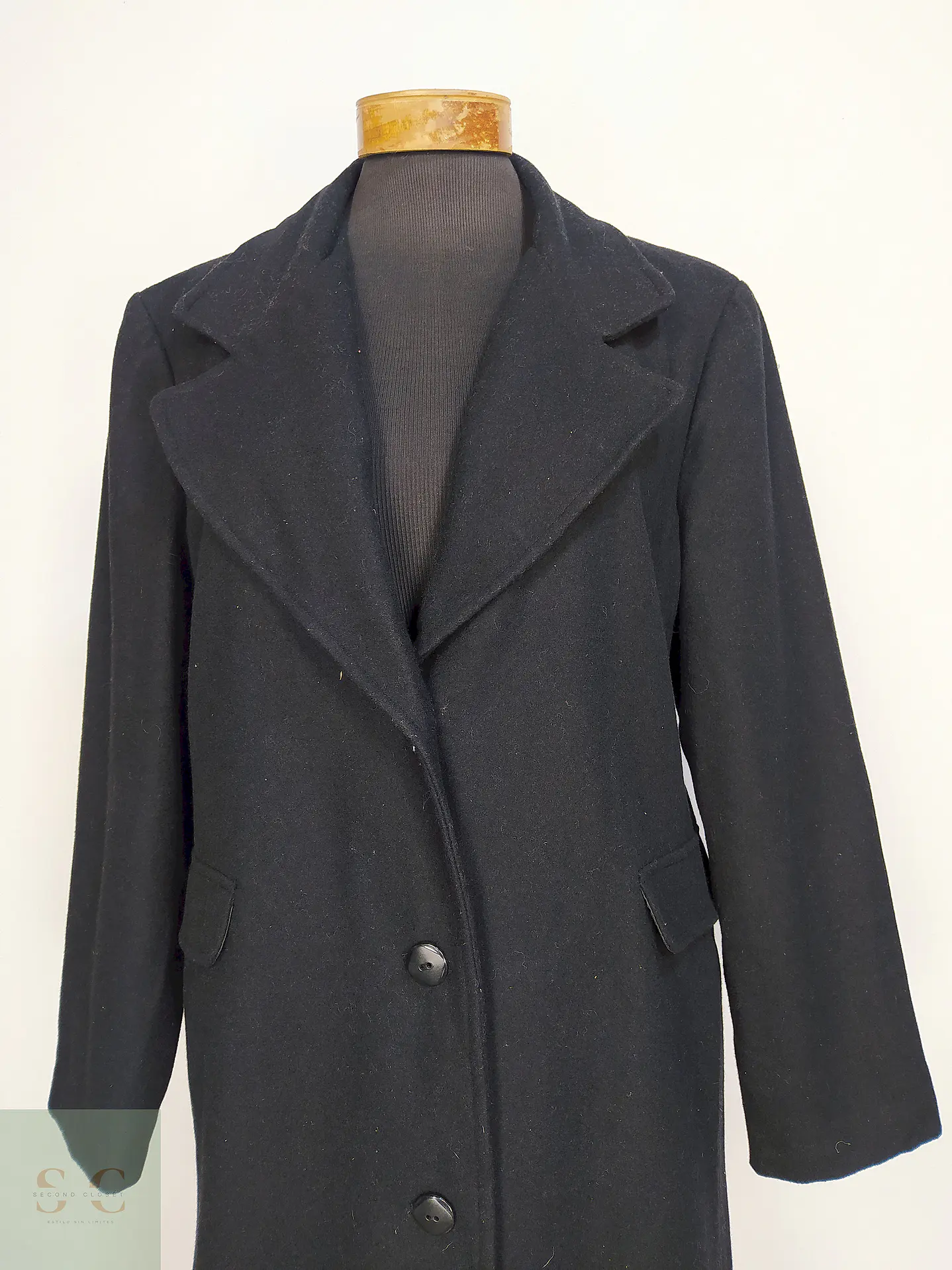 Abrigo Largo Negro Talla 46 6