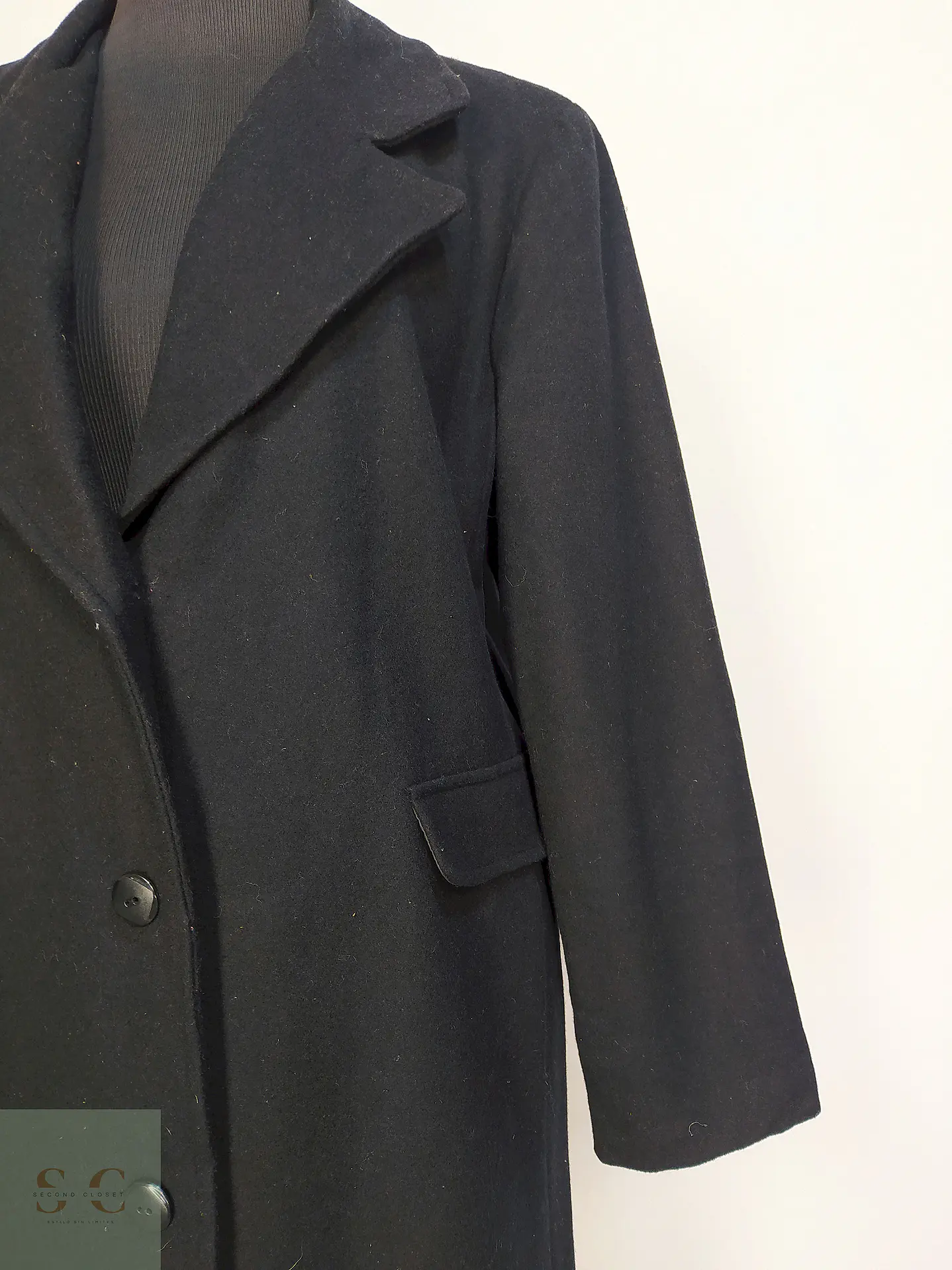 Abrigo Largo Negro Talla 46 9