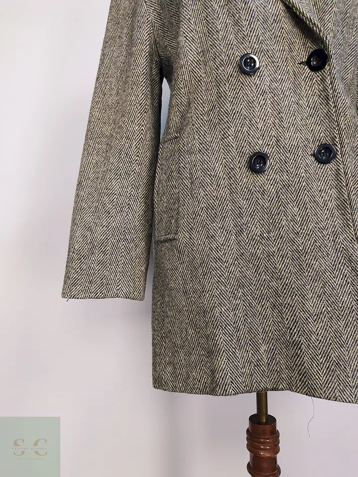 Abrigo Cruzado Dumas Gris 80% Lana Virgen Talla 44 2
