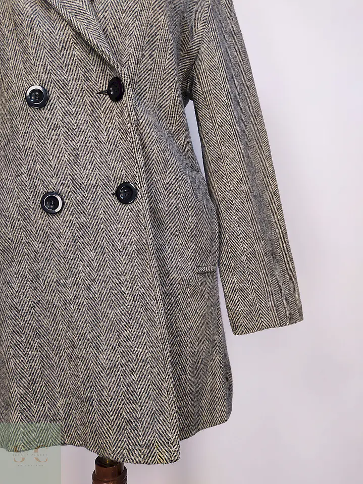 Abrigo Cruzado Dumas Gris 80% Lana Virgen Talla 44 4