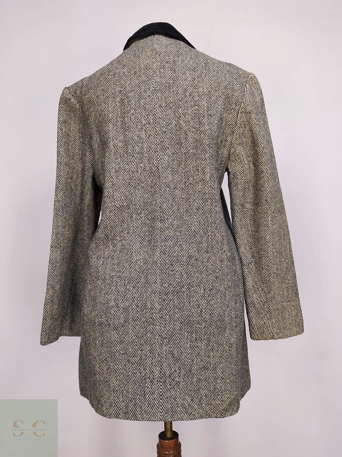 Abrigo Cruzado Dumas Gris 80% Lana Virgen Talla 44 13