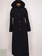 Abrigo Largo Negro con Gorro 100% Lana Talla 40 - Miniatura 1