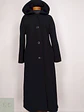 Abrigo Largo Negro con Gorro 100% Lana Talla 40 - Miniatura 2