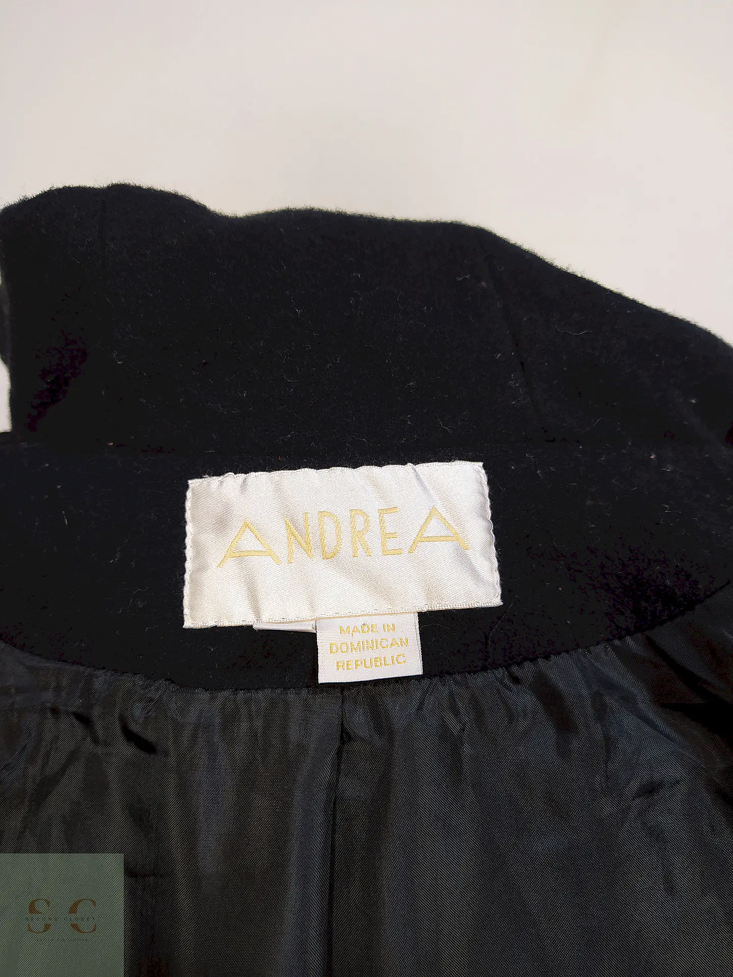Abrigo Largo Negro con Gorro 100% Lana Talla 40 14