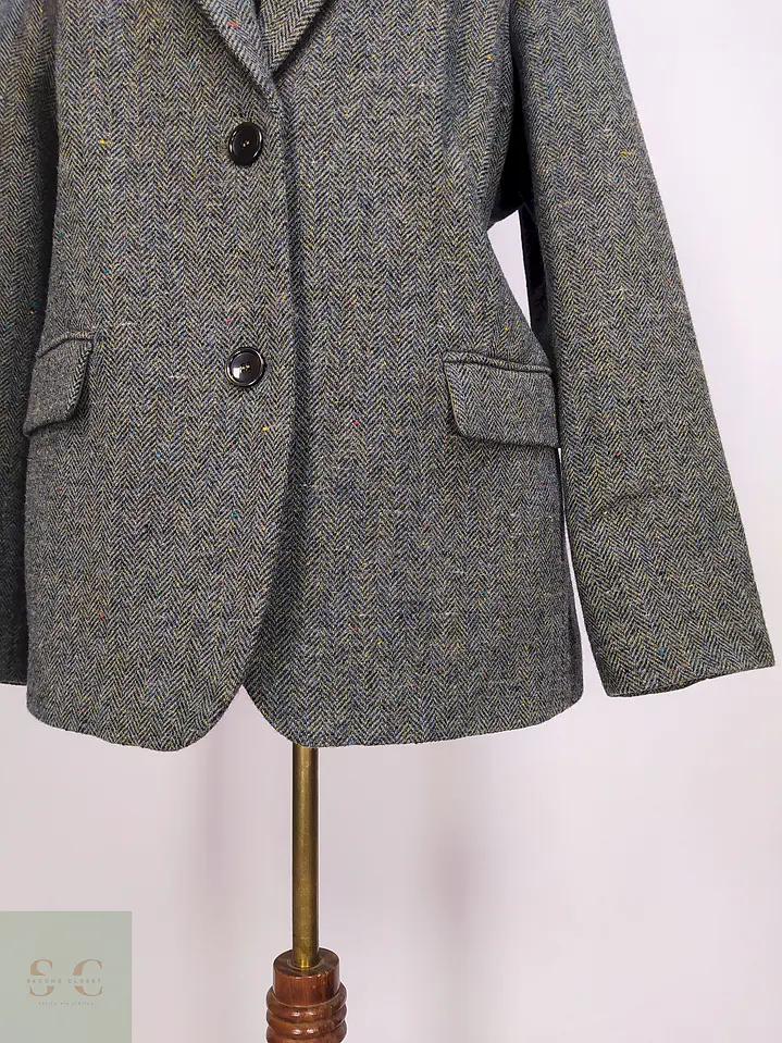 Blazer Verde Mona 100% Lana Espiga Talla 46 4