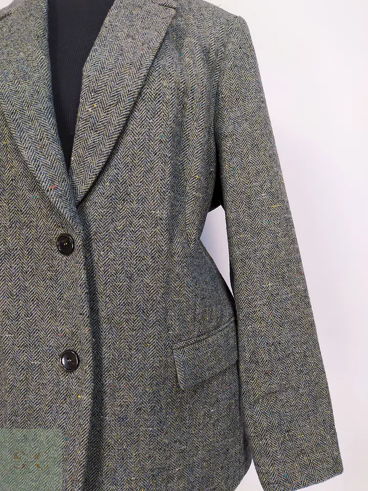 Blazer Verde Mona 100% Lana Espiga Talla 46 5