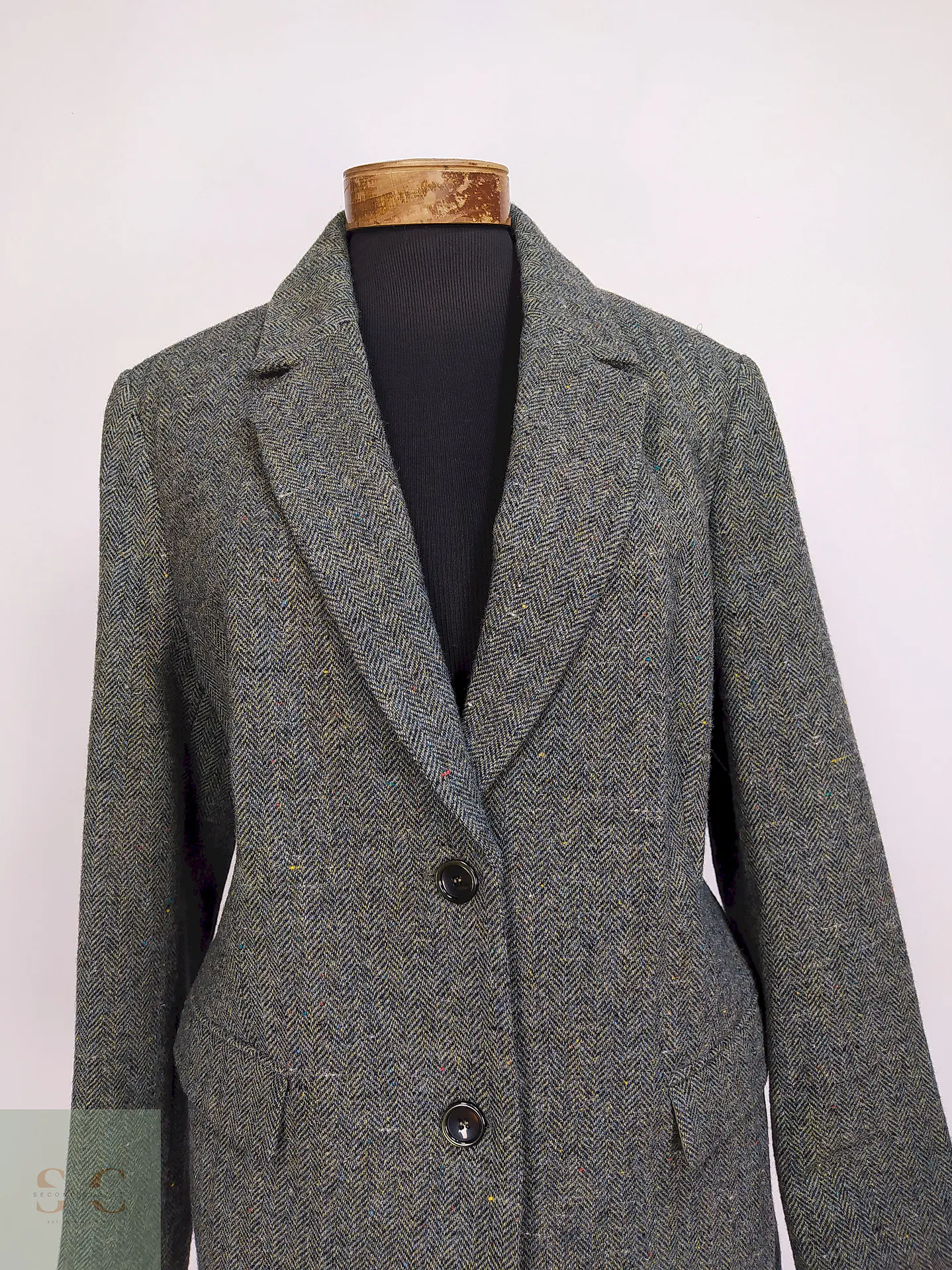 Blazer Verde Mona 100% Lana Espiga Talla 46 6