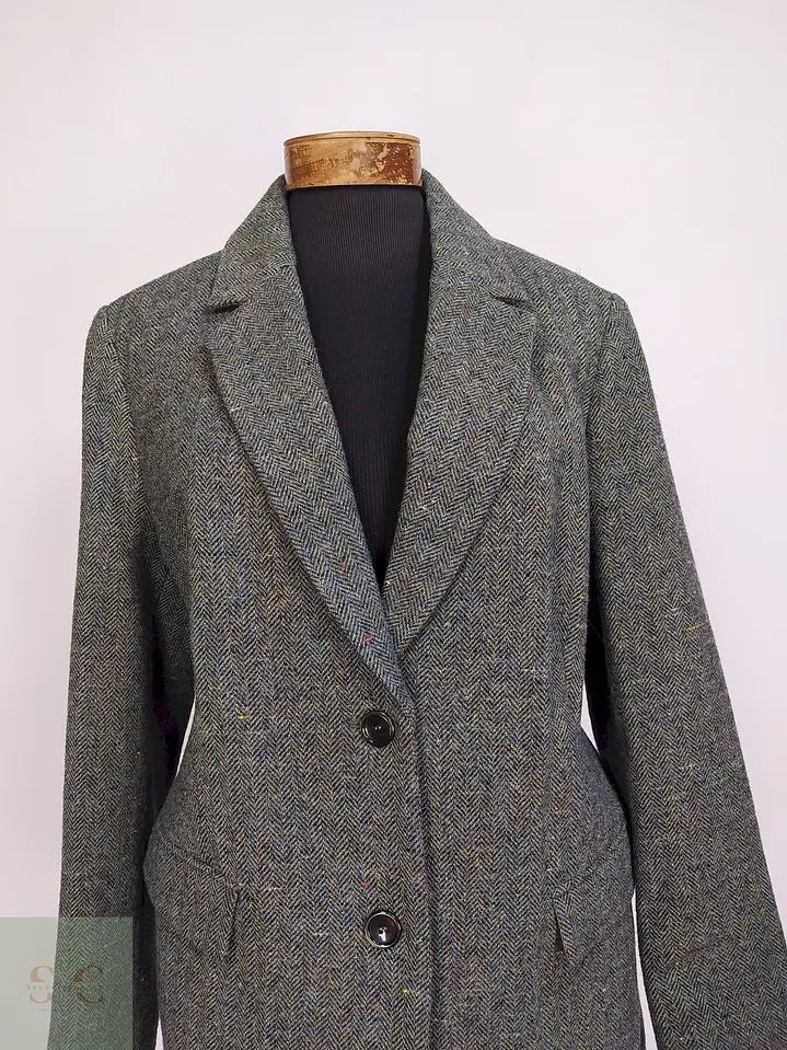 Blazer Verde Mona 100% Lana Espiga Talla 46 6