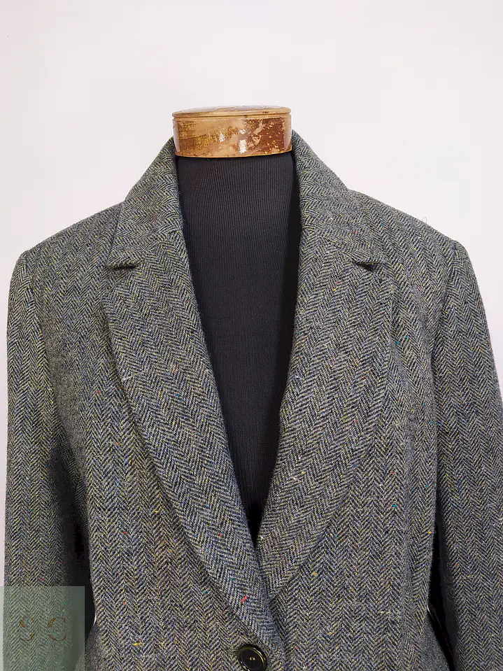 Blazer Verde Mona 100% Lana Espiga Talla 46 7