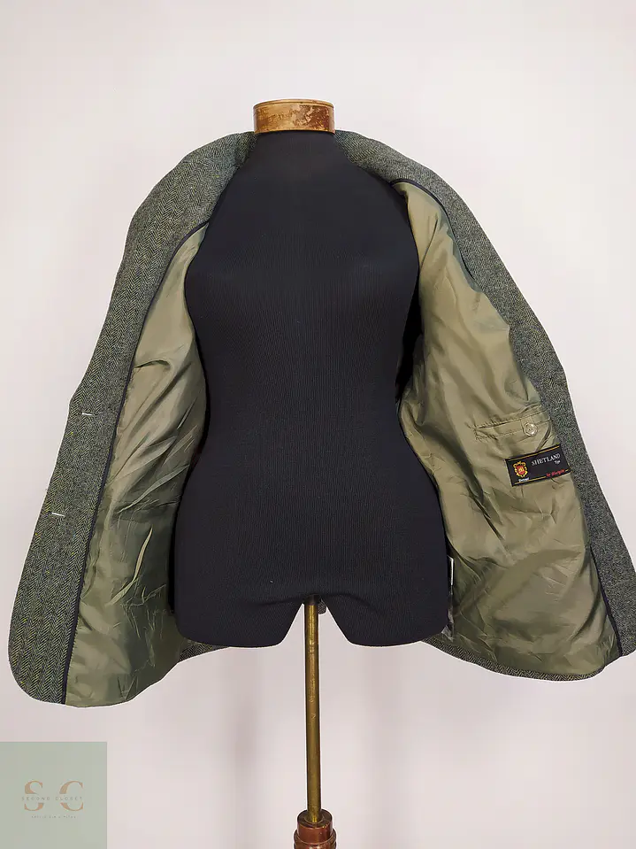 Blazer Verde Mona 100% Lana Espiga Talla 46 9