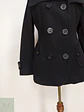 Abrigo Marinero Negro JLo 100% Lana Talla 42 - Miniatura 3