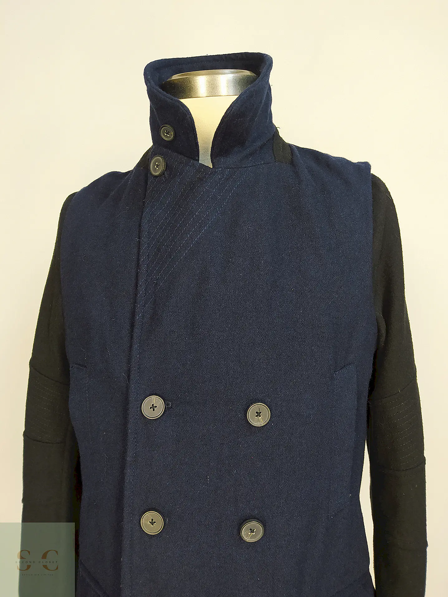 Marinero Azul y Negro Coesive & Co 50% Lana Talla SM 8