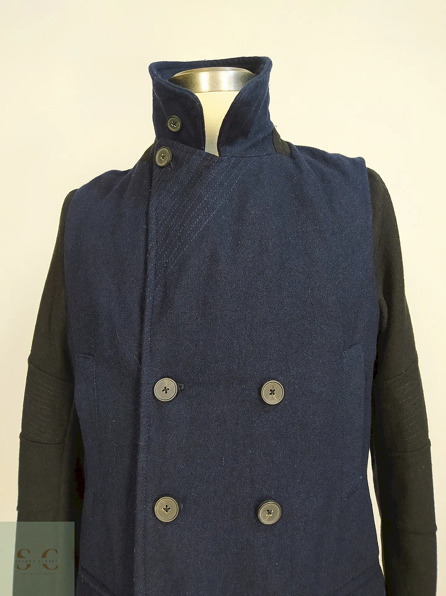 Marinero Azul y Negro Coesive & Co 50% Lana Talla SM 9
