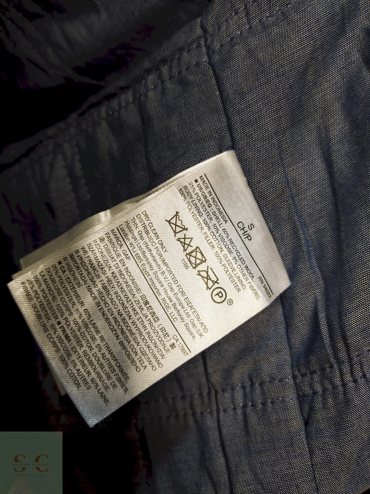 Marinero Azul Gap 60% Lana Gruesa Reciclada Talla S 18