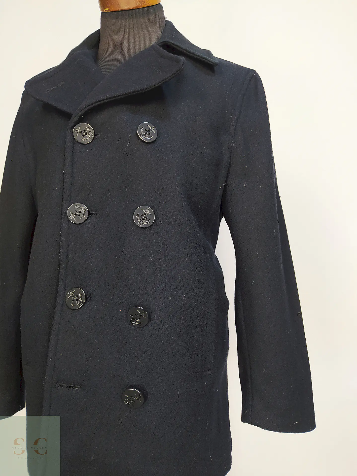 Marinero Azul Oscuro Aberdeen Hecho en USA 80% Lana Talla ML 4