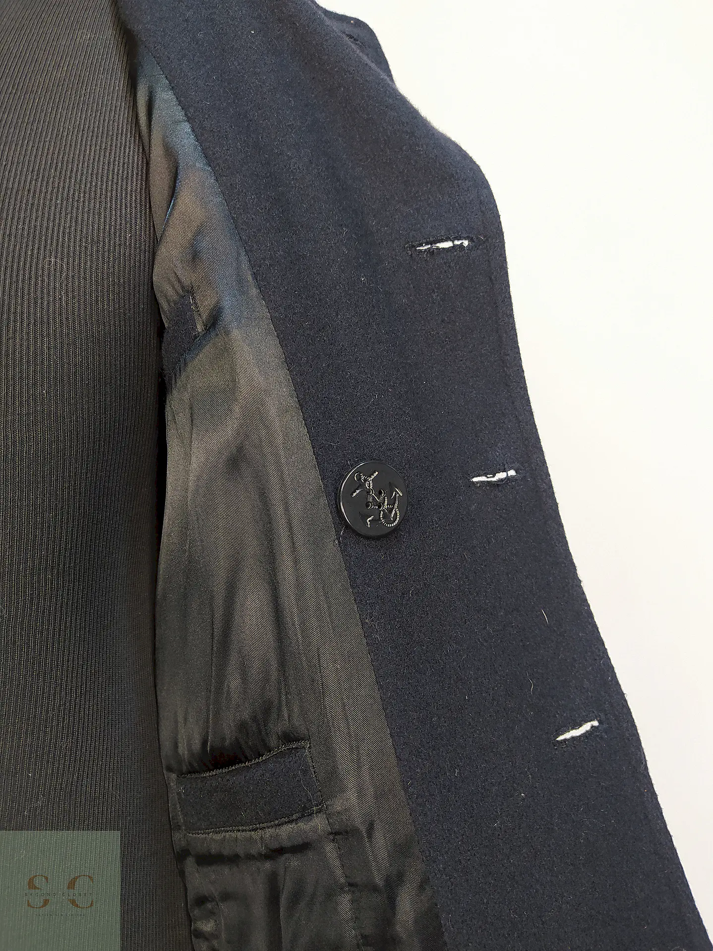 Marinero Azul Oscuro Aberdeen Hecho en USA 80% Lana Talla ML 8