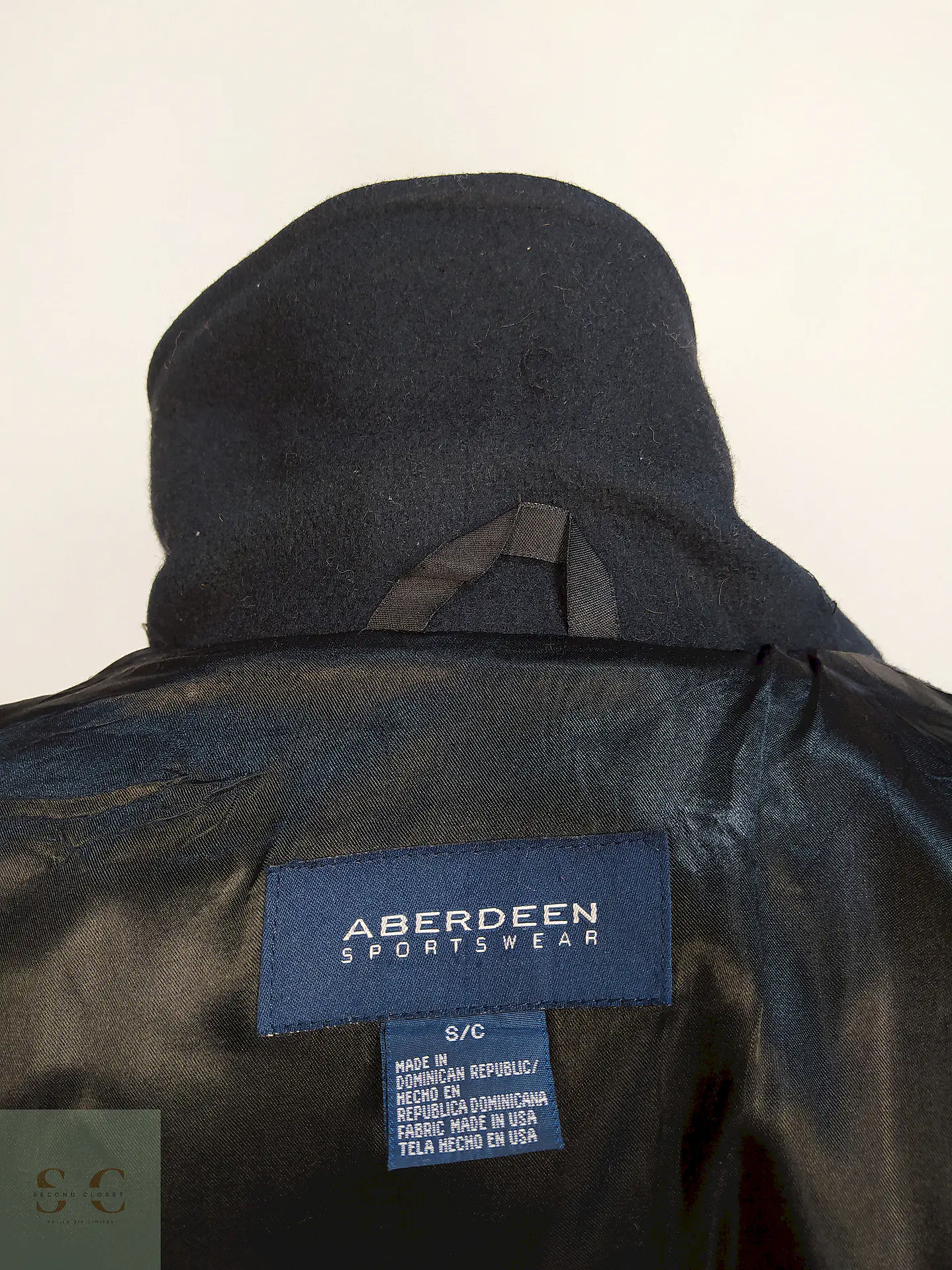 Marinero Azul Oscuro Aberdeen Hecho en USA 80% Lana Talla ML 14