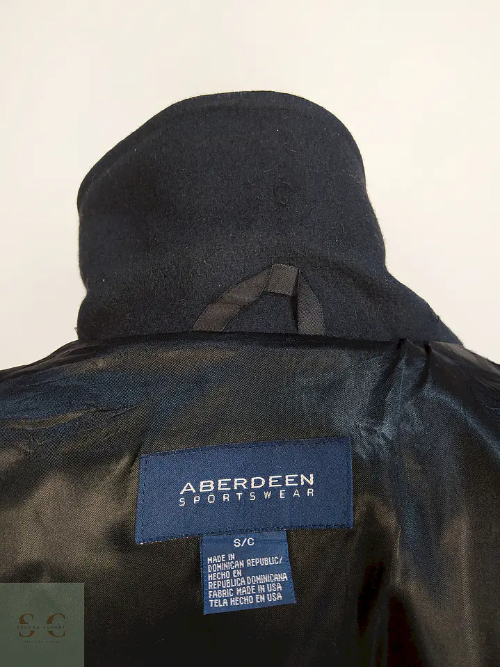 Marinero Azul Oscuro Aberdeen Hecho en USA 80% Lana Talla ML 14