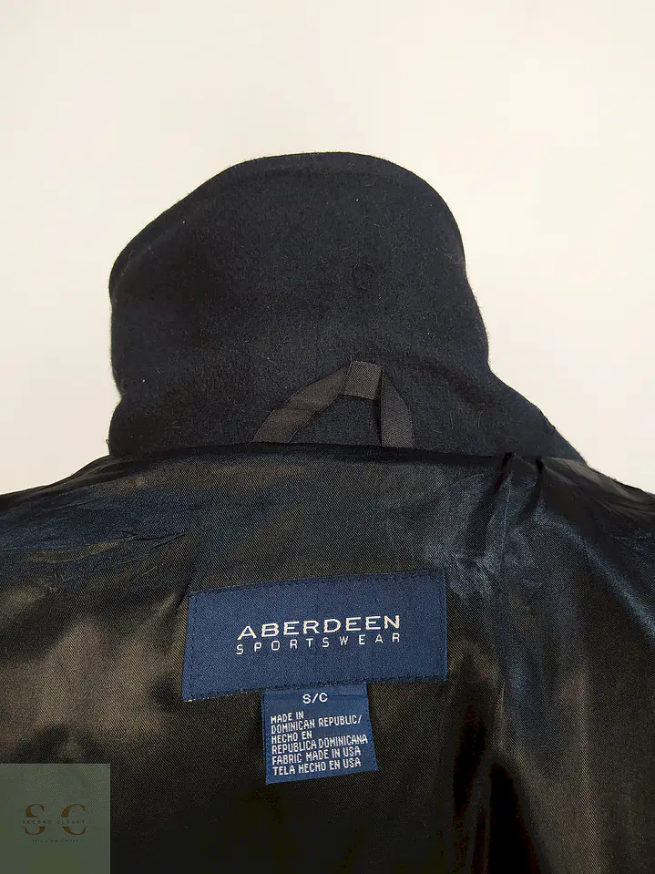 Marinero Azul Oscuro Aberdeen Hecho en USA 80% Lana Talla ML 15