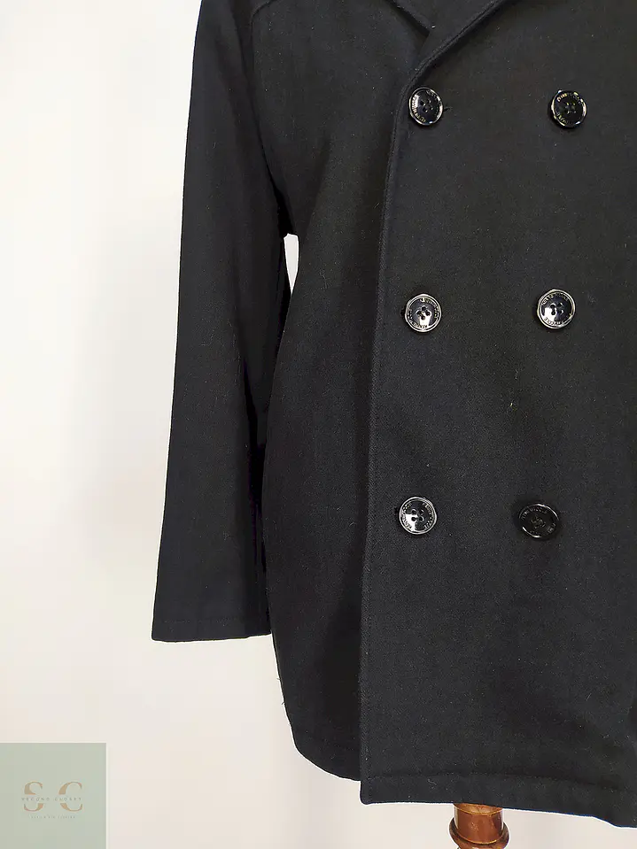 Abrigo Cruzado Negro Kenneth Cole 60% Lana Talla XL 2