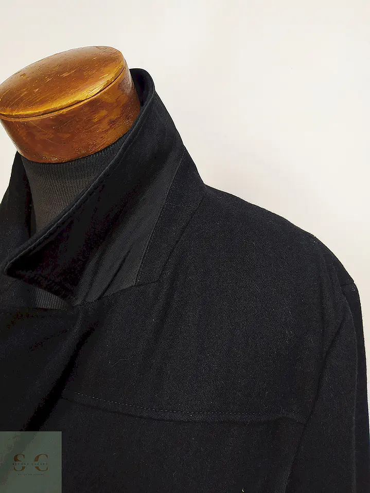 Abrigo Cruzado Negro Kenneth Cole 60% Lana Talla XL 6